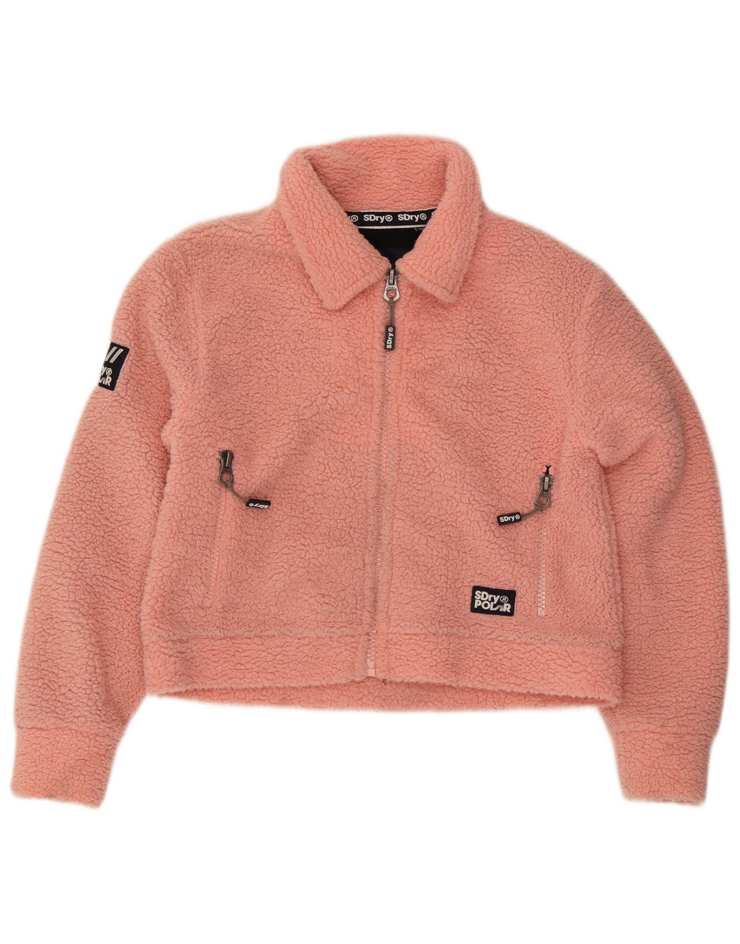 Giacca in pile oversize da donna Superdry Teddy Bear UK 10 Small Rosa