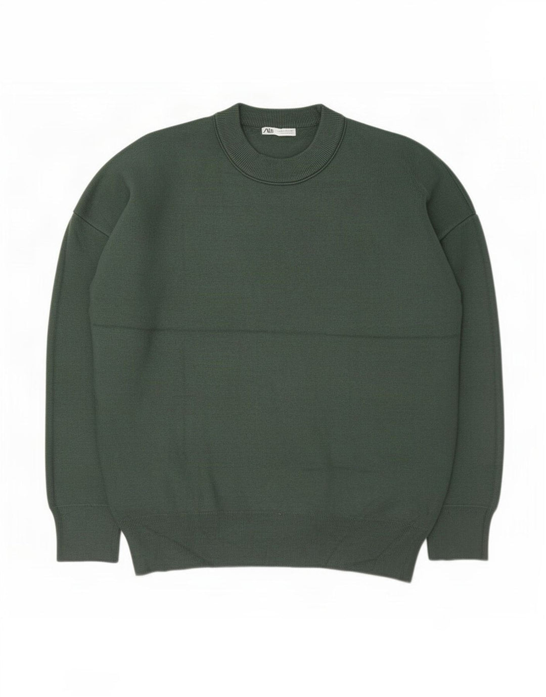 Maglione Zara da uomo girocollo in viscosa verde medio