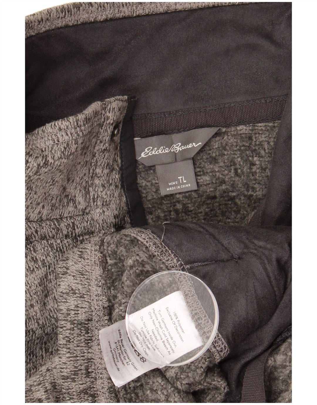 Eddie Bauer Maglione da uomo con collo alto e bottoni, grande grigio screziato