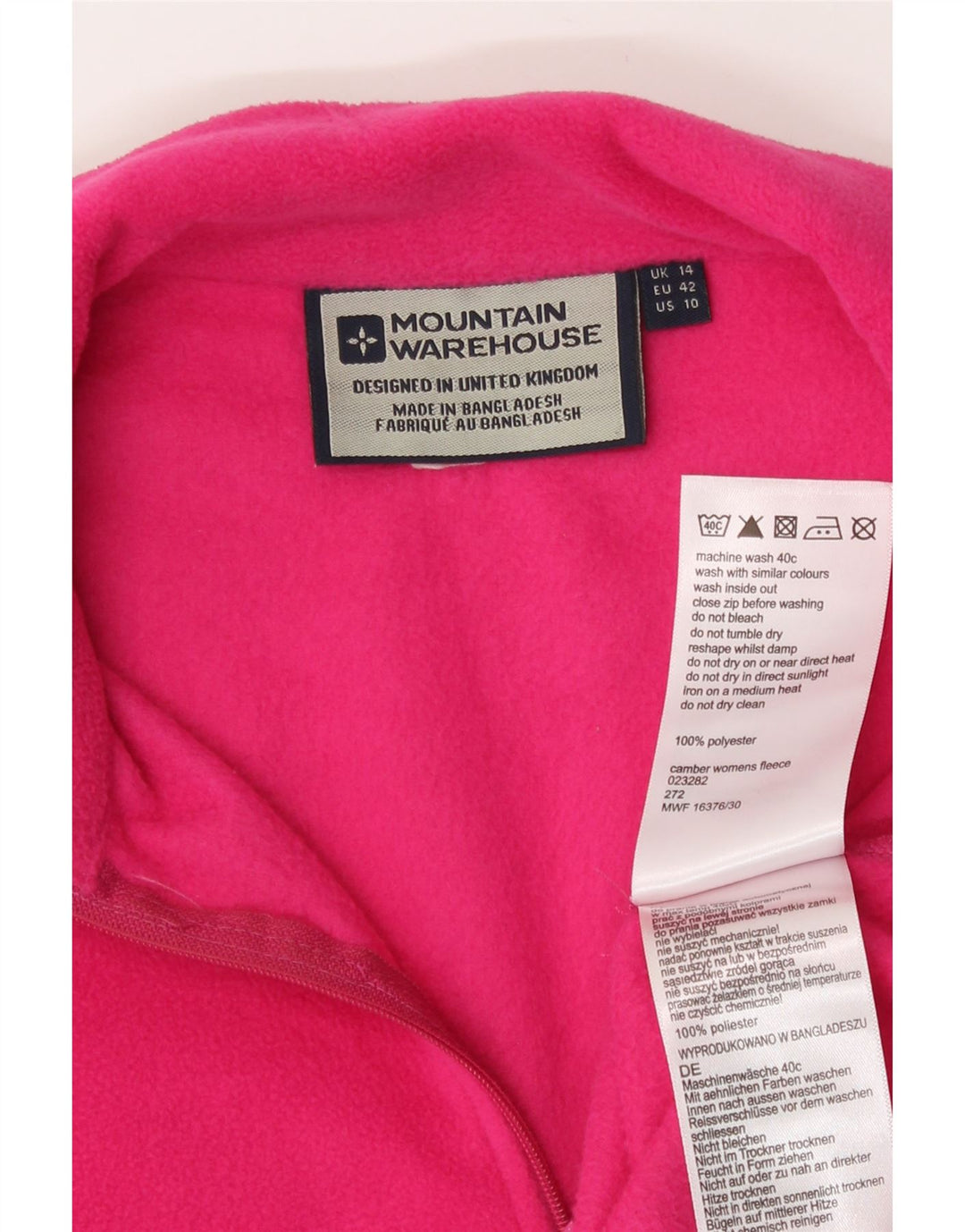 Maglione in pile da donna con collo e zip Mountain Warehouse UK 14 Large Rosa Poliestere