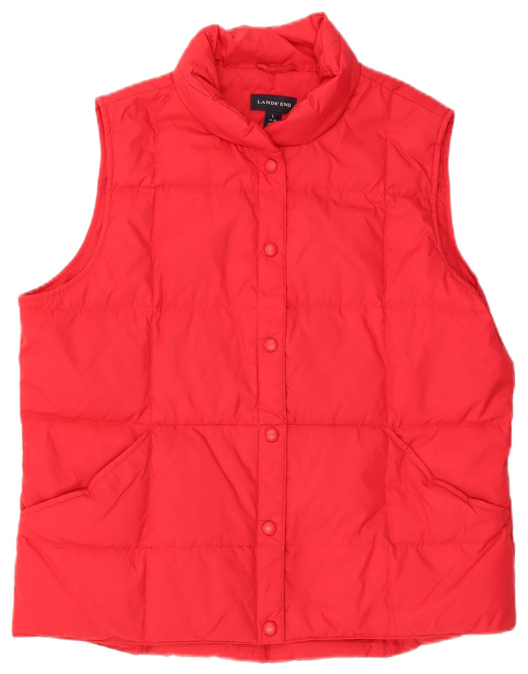 Gilet imbottito da donna Lands End UK 16 grande nylon rosso
