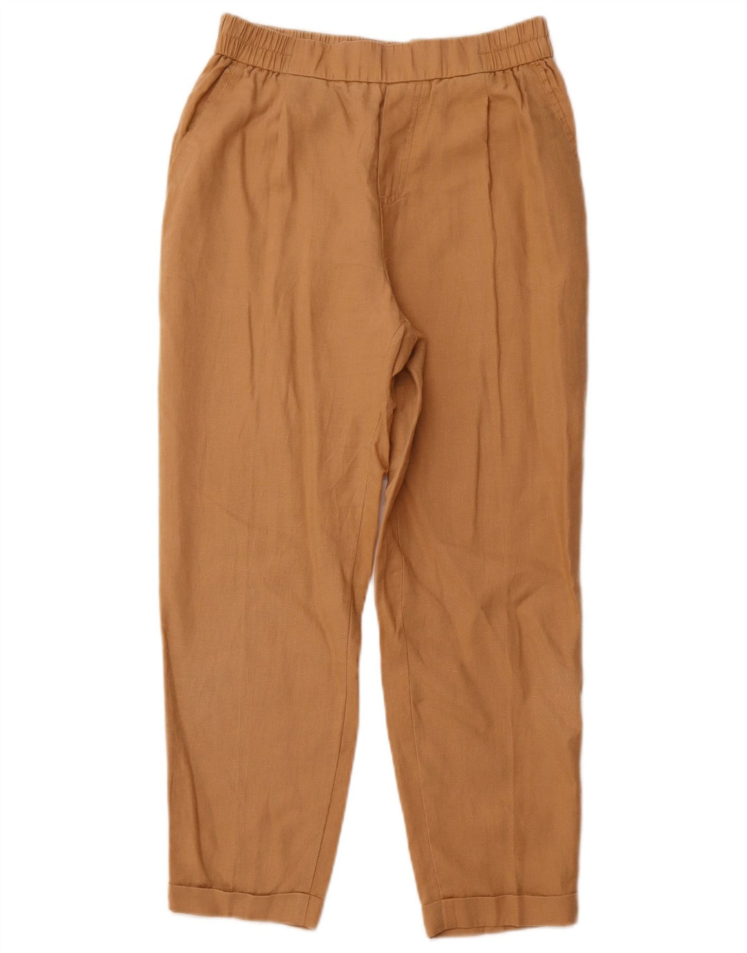 Pantaloni casual affusolati da donna Benetton piccoli W26 L25 lino beige