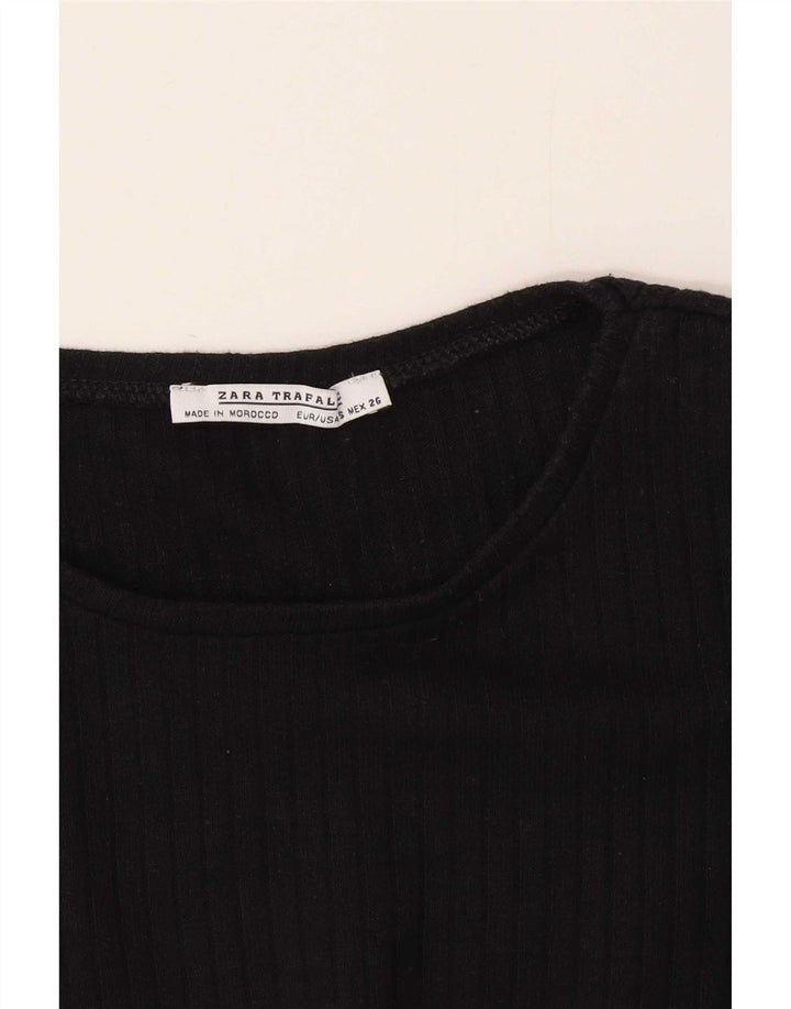 Top Zara Trafaluc da donna a maniche lunghe UK 10 Small Nero