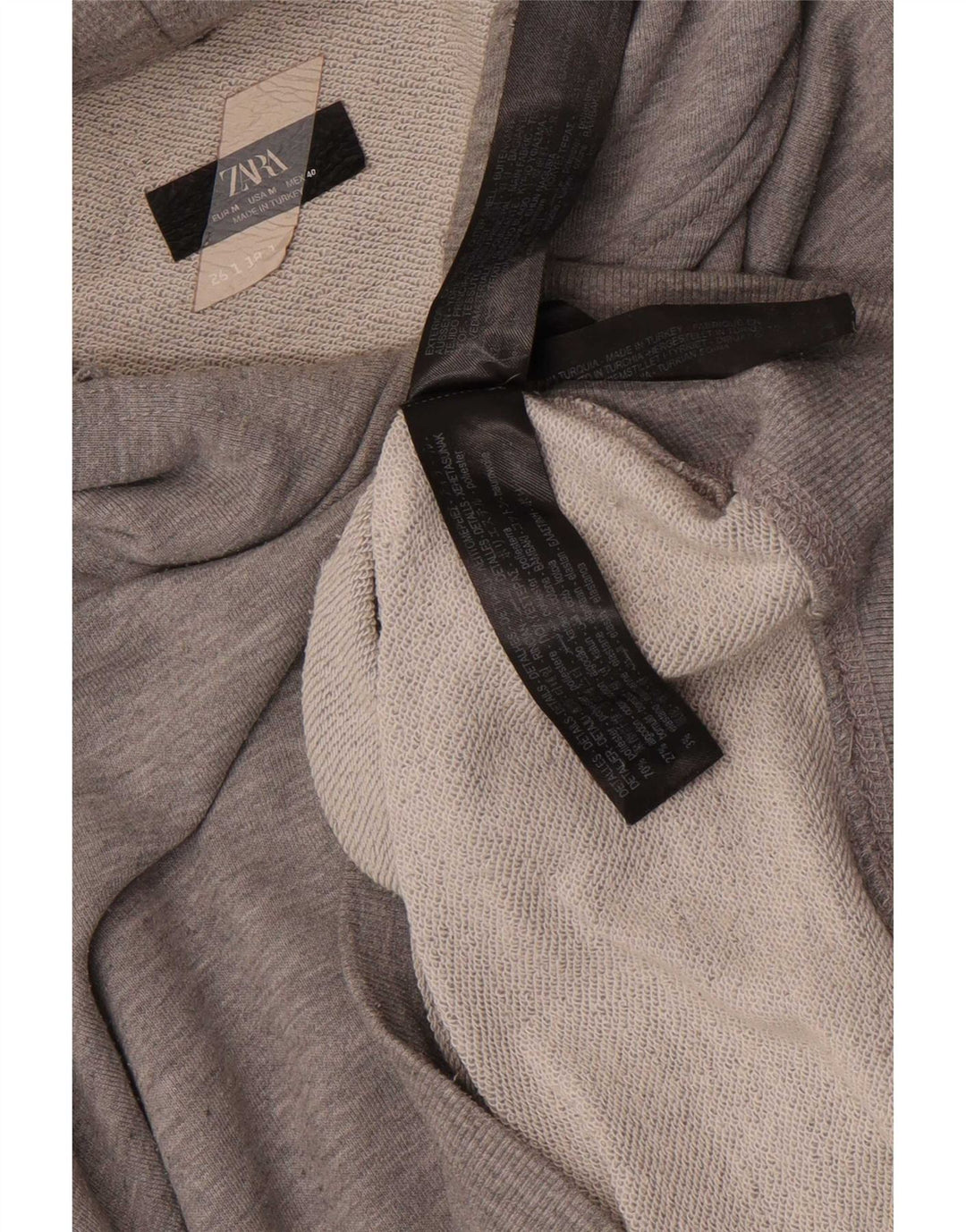Felpa con cappuccio da uomo Zara in poliestere grigio medio