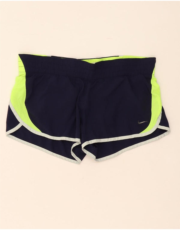 Pantaloncini sportivi regolari da donna Nike UK 14 medium Navy Blue Colourblock Sports