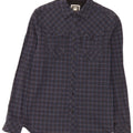 Camicia in flanella da uomo G-Star in cotone a quadri blu navy medio