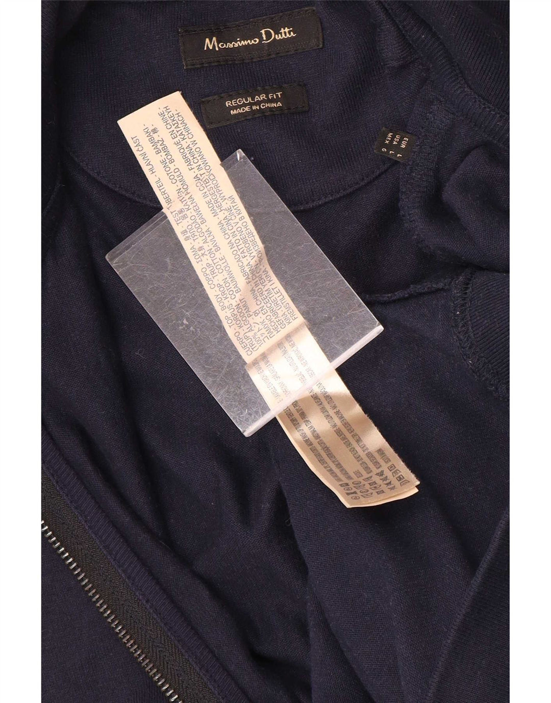 Giacca da ginnastica da uomo, vestibilità regolare, Massimo Dutti, grande, in cotone blu navy