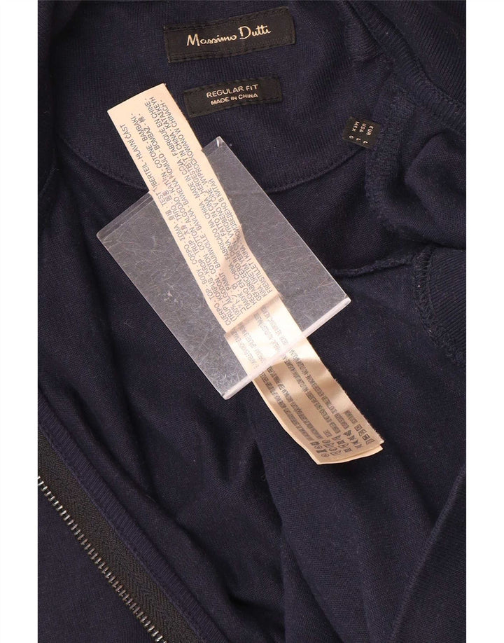 Giacca da ginnastica da uomo, vestibilità regolare, Massimo Dutti, grande, in cotone blu navy