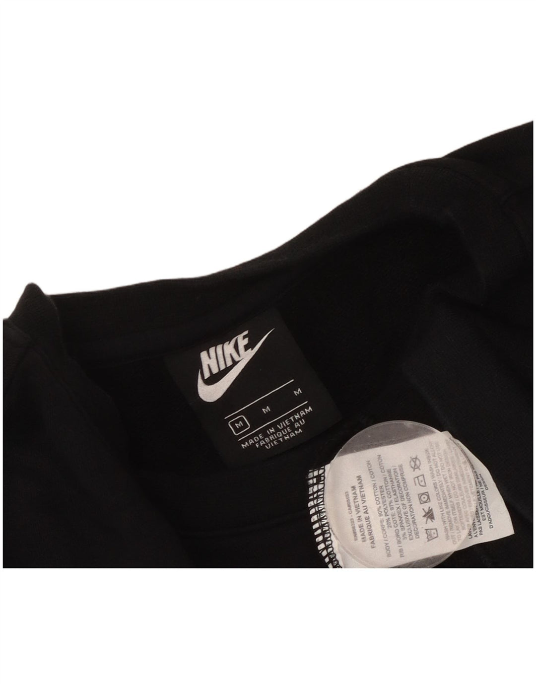 NIKE Felpa con grafica corta oversize da donna UK 14 Medium Nero
