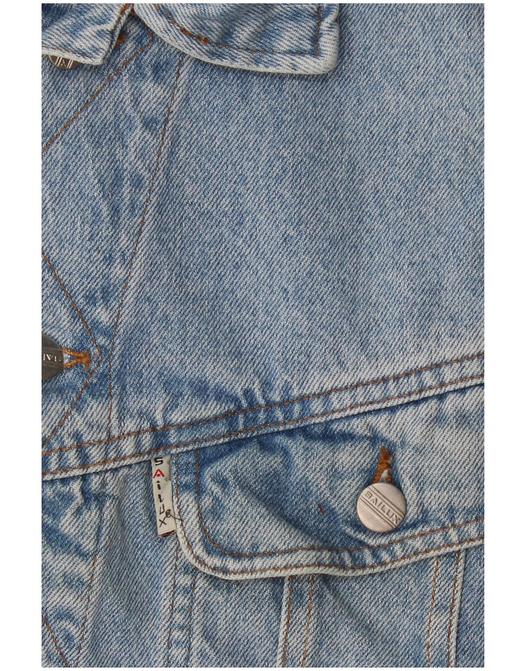 Gilet di jeans vintage da uomo UK 36 piccolo blu