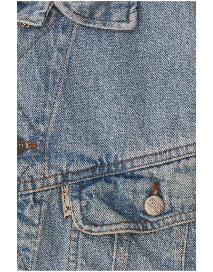 Gilet di jeans vintage da uomo UK 36 piccolo blu