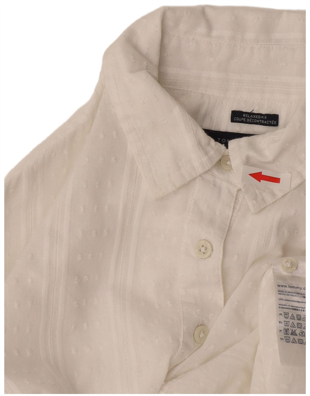 Maglietta pullover dalla vestibilità rilassata da donna Tommy Hilfiger UK 10 Small White Striped