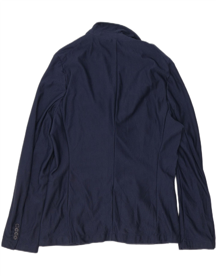 Giacca blazer da uomo a 2 bottoni Zara EU 52 Large blu navy in poliammide