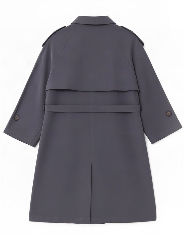 Trench oversize con maniche a 3/4 da donna Zara UK 10 piccolo grigio