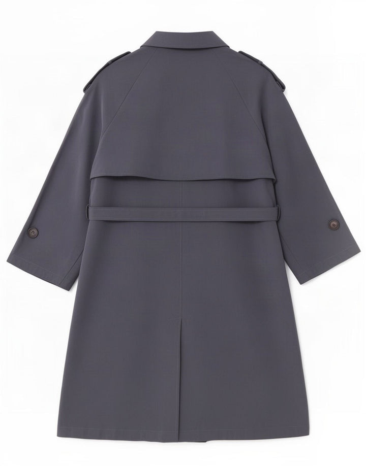 Trench oversize con maniche a 3/4 da donna Zara UK 10 piccolo grigio