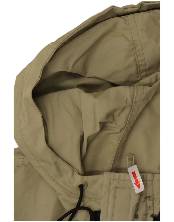 Giacca anorak da uomo con cappuccio CAT UK 40 grande cotone kaki