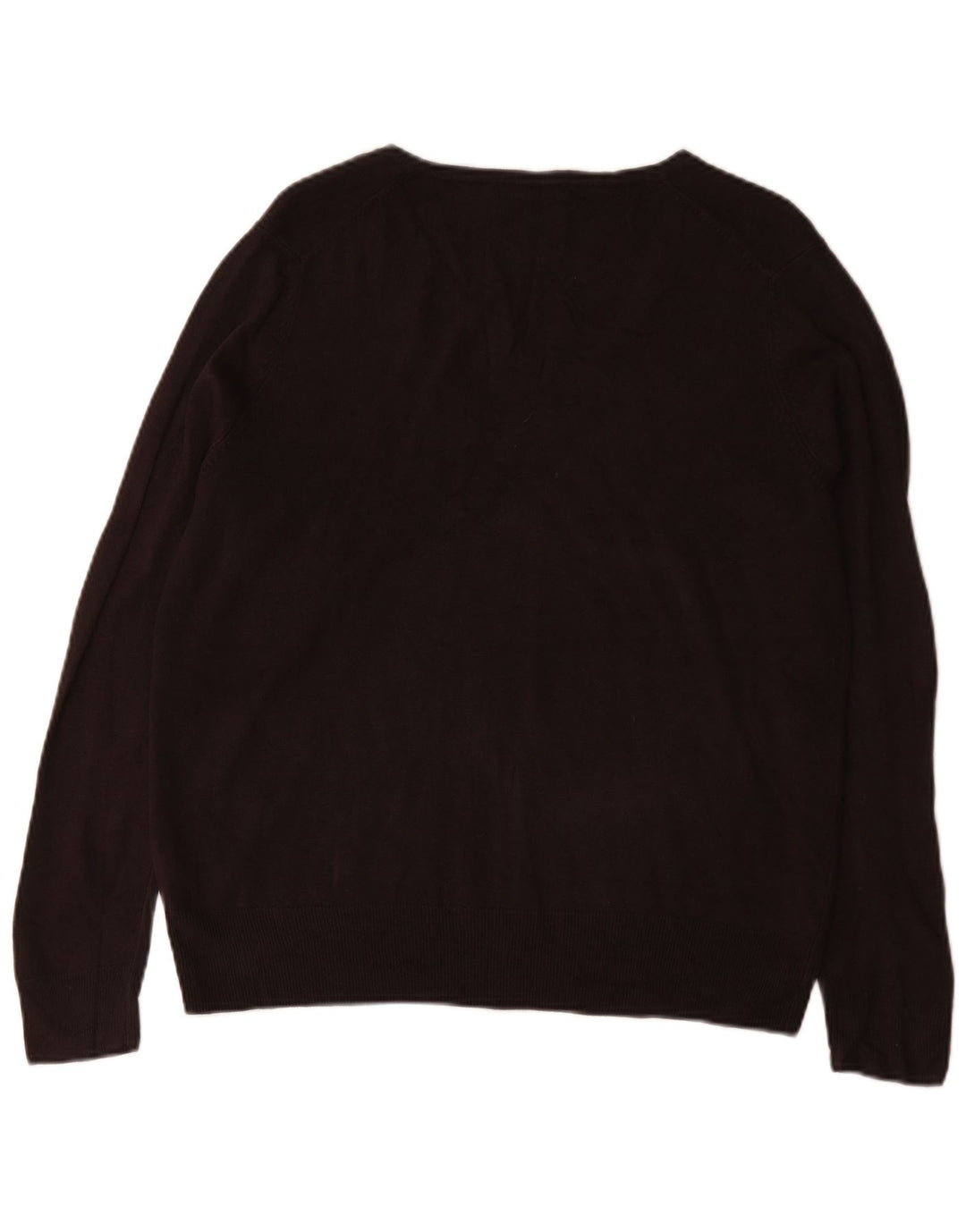 Maglione da donna con scollo a V Marks & Spencer UK 14 grande acrilico marrone