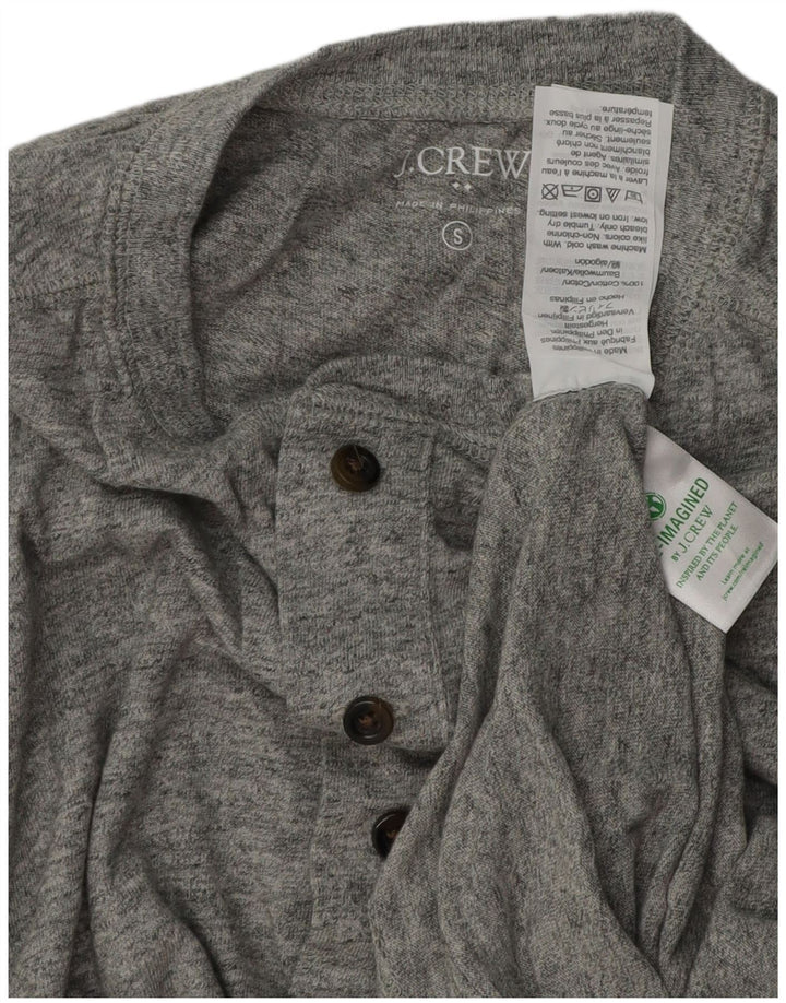 J. CREW Top da uomo a maniche lunghe in cotone chiazzato grigio piccolo