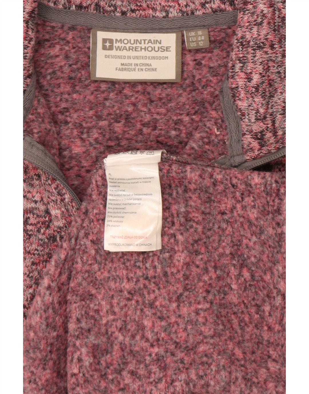 Felpa da donna Mountain Warehouse UK 16 Large Pink Flecked