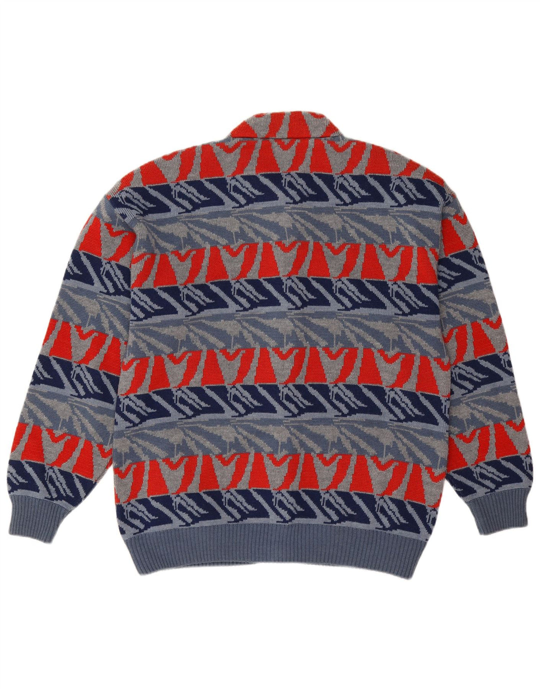 Maglione cardigan da uomo Settebello grande lana geometrica blu