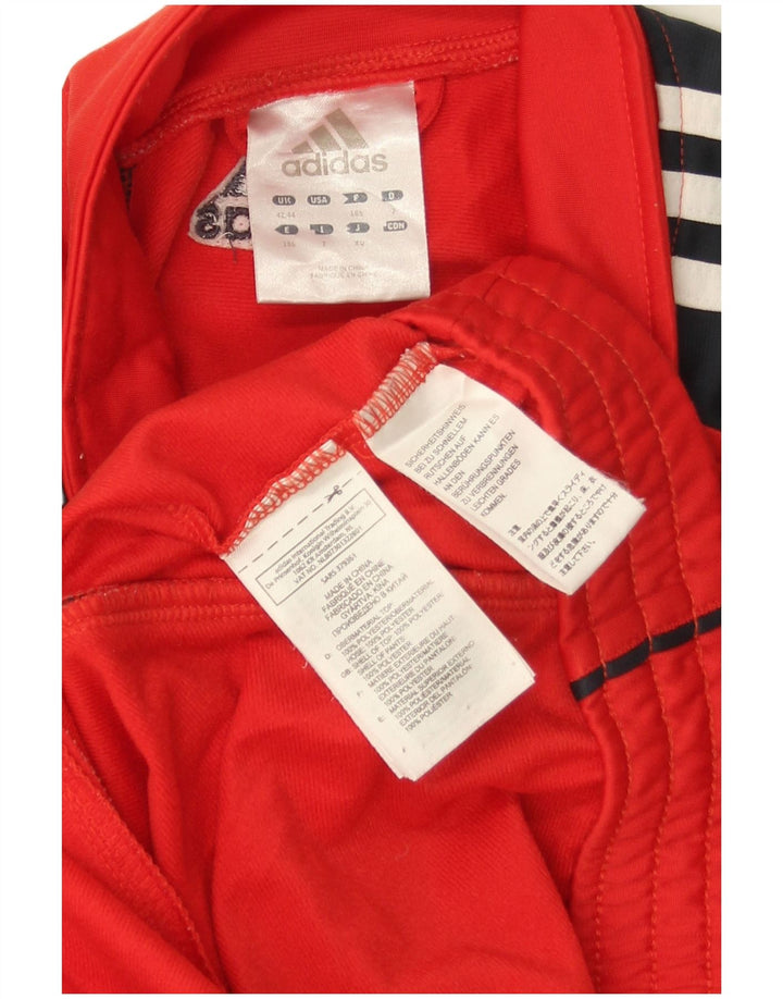 Giacca da tuta da uomo Adidas UK 42/44 Large Rosso Colourblock Poliestere