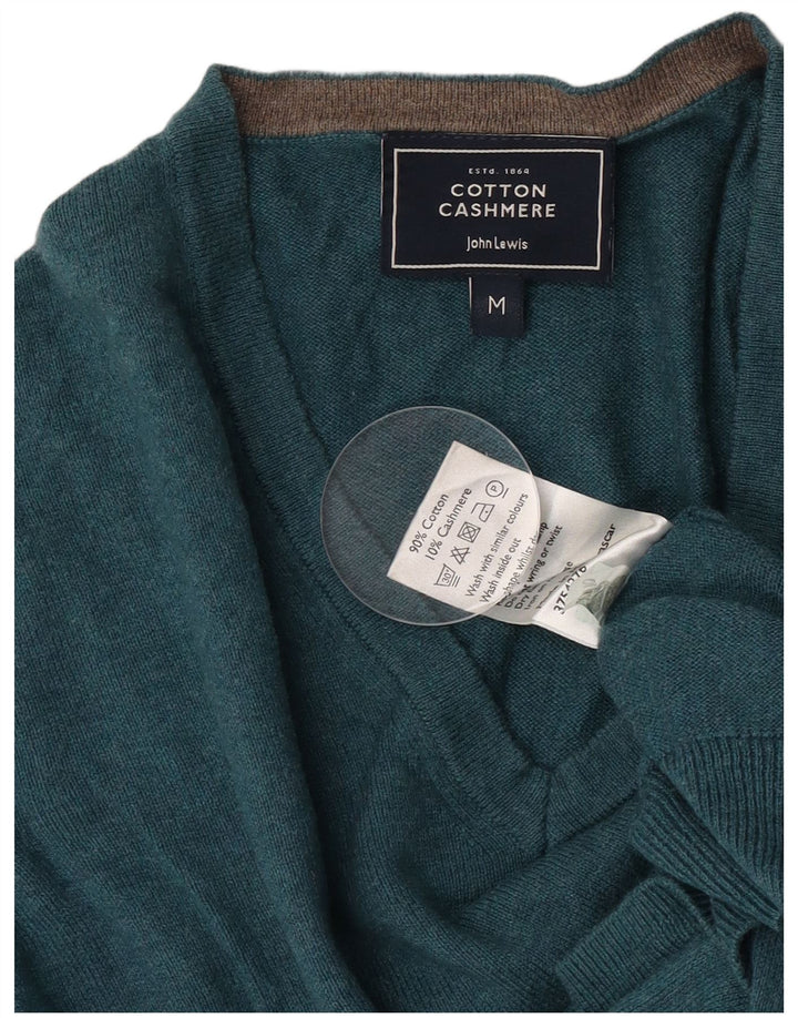 Maglione da uomo con scollo a V John Lewis in cotone blu medio