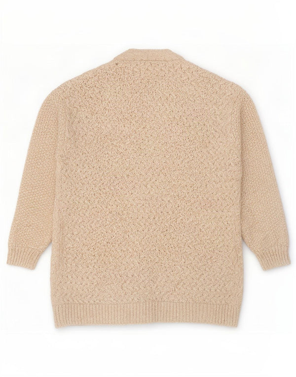 Maglione cardigan aperto con linea lunga da donna Fat Face UK 14 Large Beige Acrilico