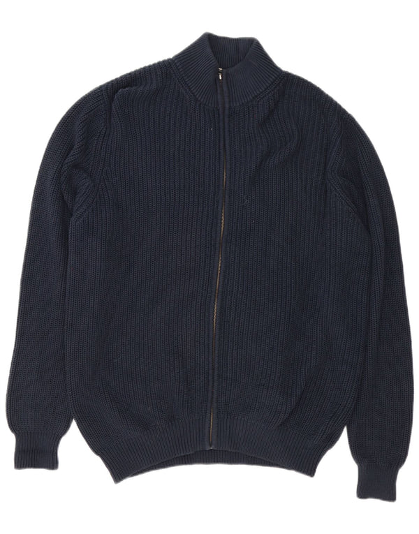 L.L.Bean Mens Cardigan Sweater XL Navy Blue Cotton