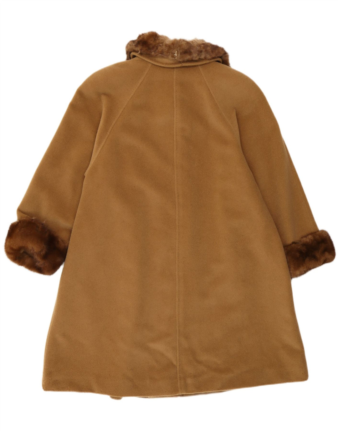 Cappotto vintage da donna vestibilità ampia UK 14 marrone medio