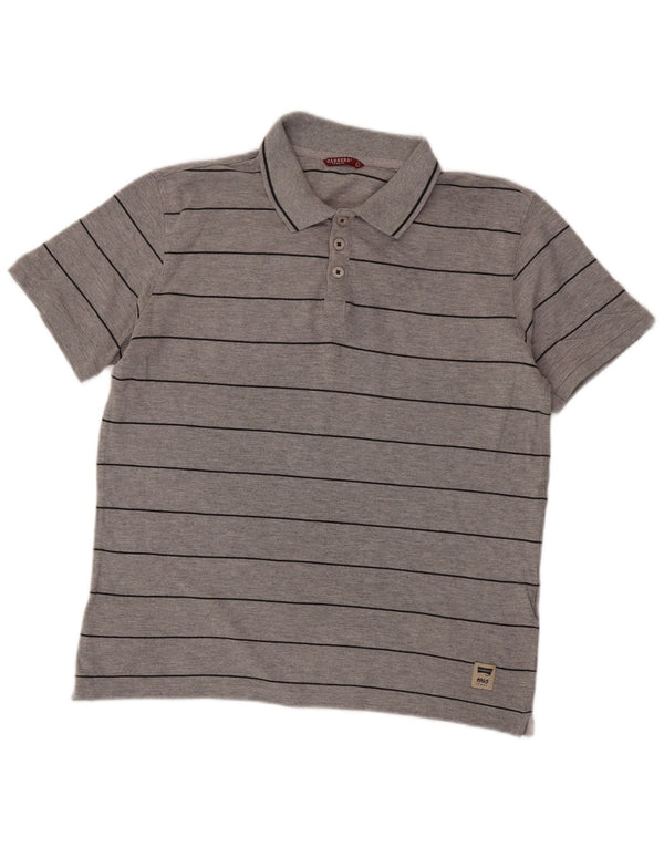 Carrera Polo da uomo grande a righe grigie