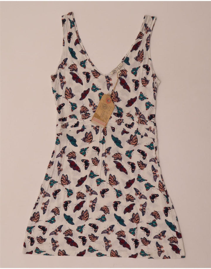 Vestito estivo da donna Fat Face UK 14 Farfalla in viscosa bianca media