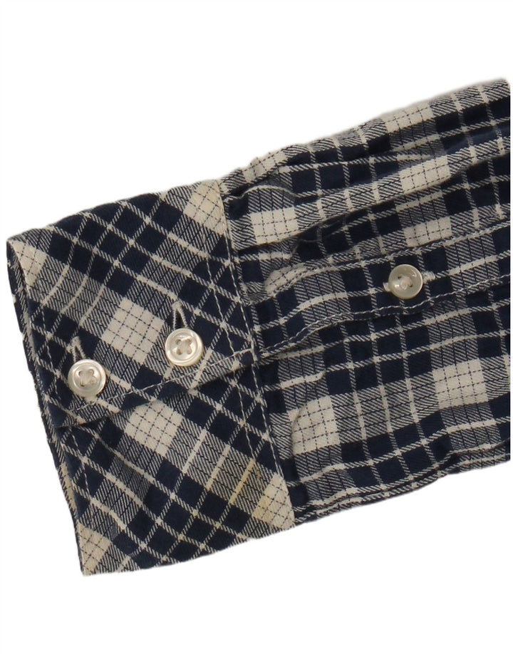 Camicia in flanella da donna Wrangler XS in cotone a quadri blu navy