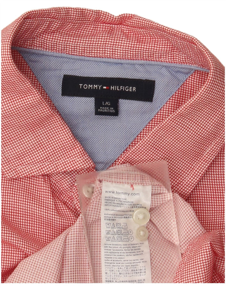 Tommy Hilfiger Uomo Mauritius Camicia in cotone a quadri rossi grandi