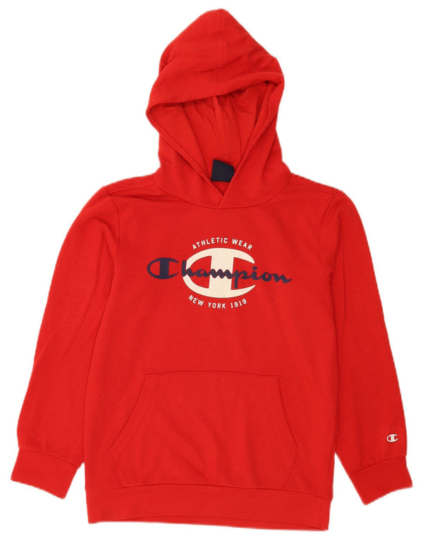 Maglione con cappuccio grafico Champion Boys 11-12 anni Large Rosso Cotone