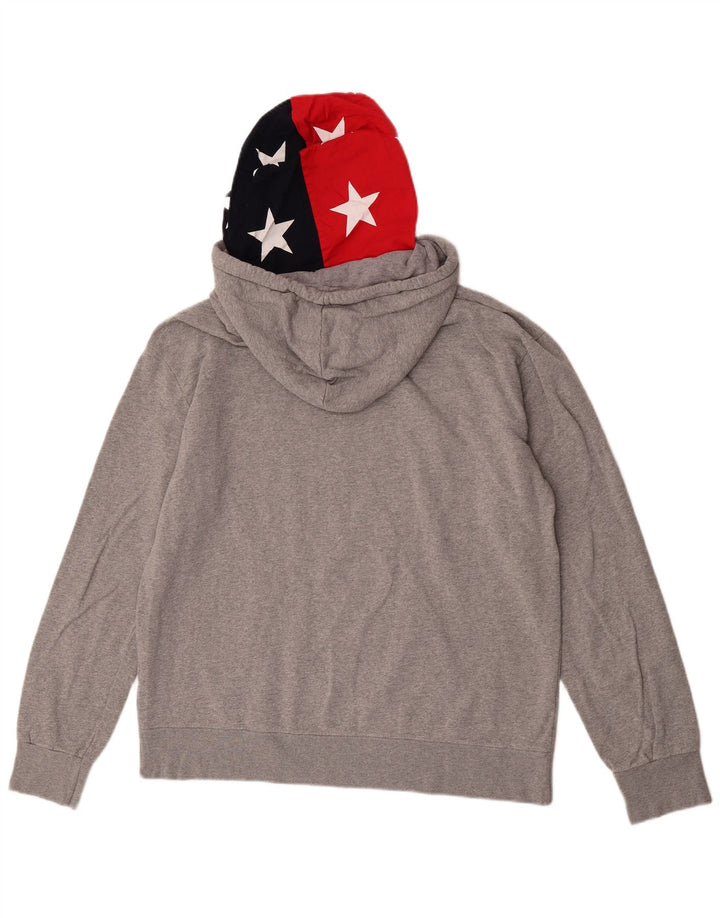 Felpa con cappuccio grafica da uomo Converse grande in cotone grigio