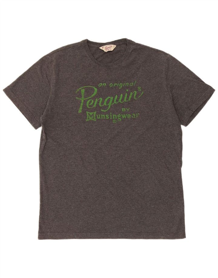 T-shirt grafica da uomo Penguin Top grigio medio