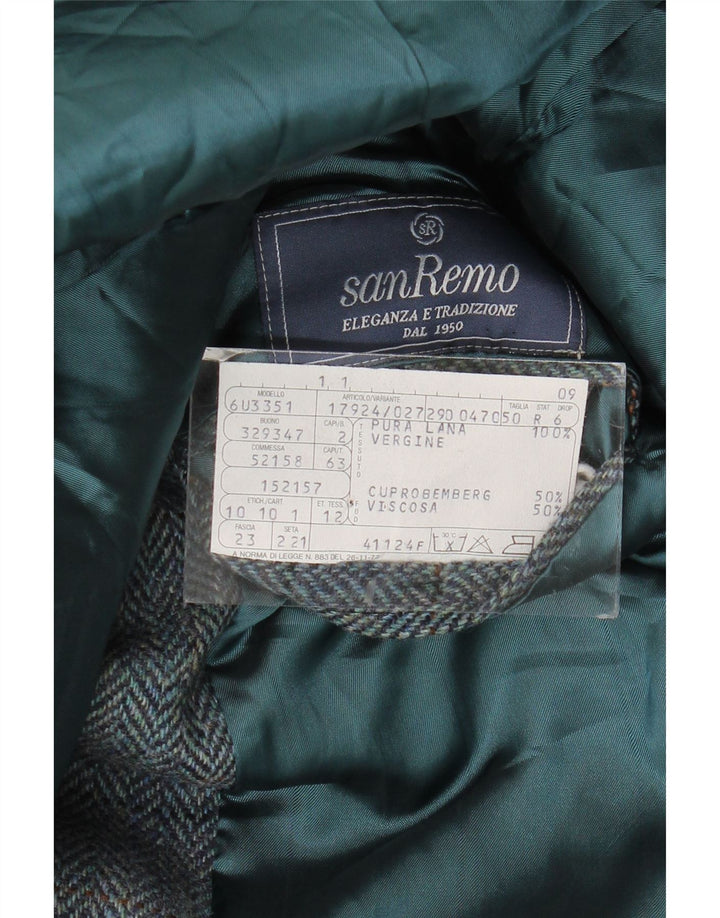 Giacca blazer da uomo a 2 bottoni San Remo IT 50 grande spina di pesce blu