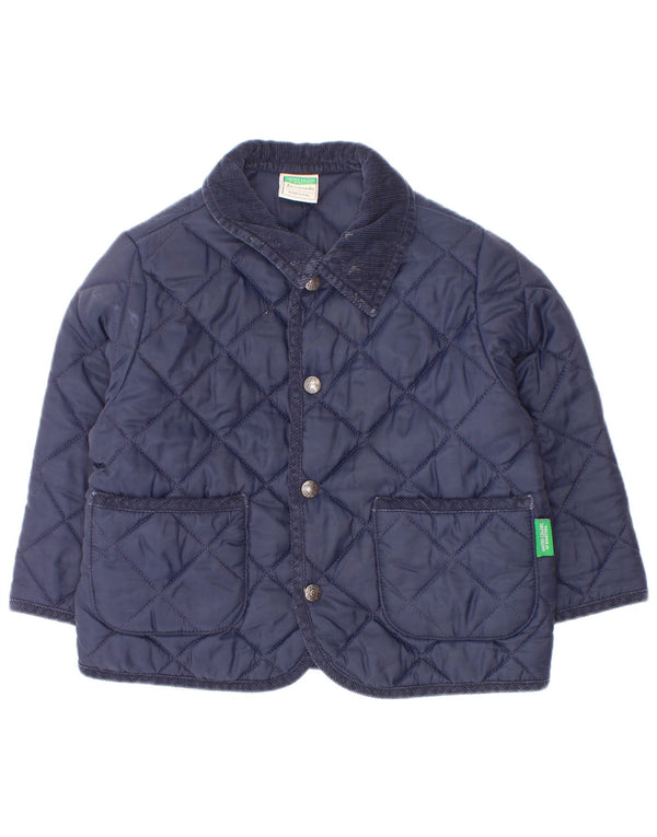 Giubbotto Trapuntato Bambino Benetton 5-6 Anni Blu Navy