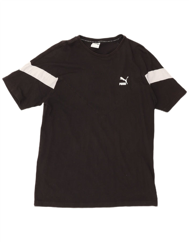 Puma T-shirt da uomo Top Large in cotone color block nero