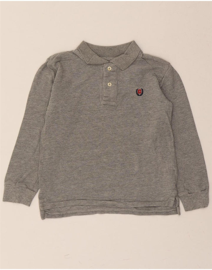 CHAPS Boys Long Sleeve Polo Shirt 5-6 Years Grey Cotton Vintage Chaps and Second-Hand Chaps from Messina Hembry 