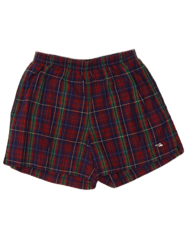 Pantaloncini sportivi vintage da uomo piccoli W28 L5 a quadri multicolori