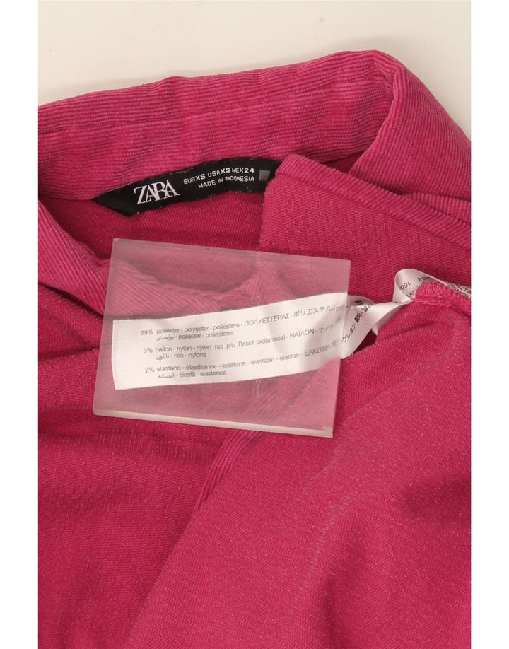 Camicia oversize in flanella da donna Zara UK 6 XS poliestere rosa