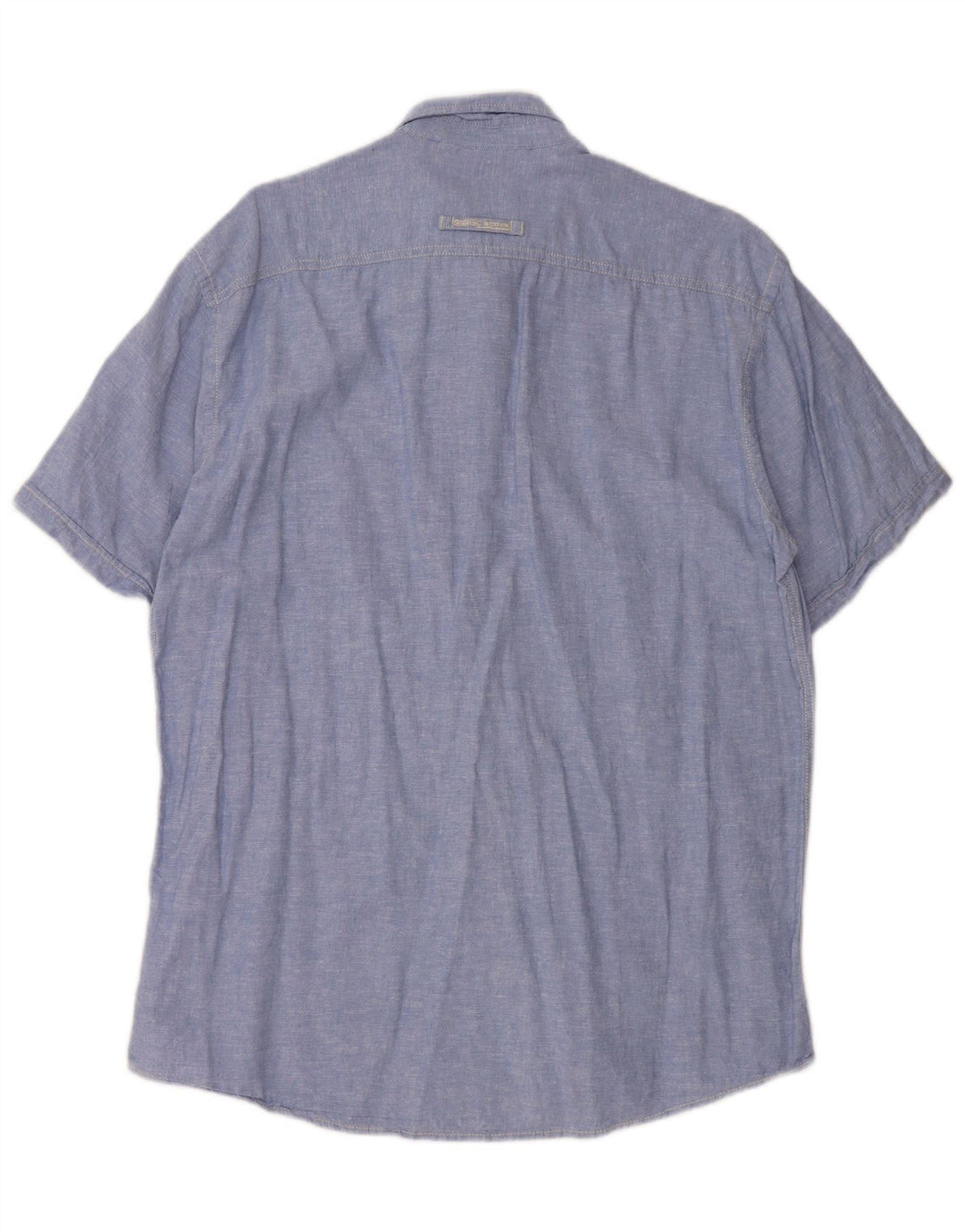 CAMEL ACTIVE Camicia da uomo a maniche corte, vestibilità regolare, grande lino chiazzato blu