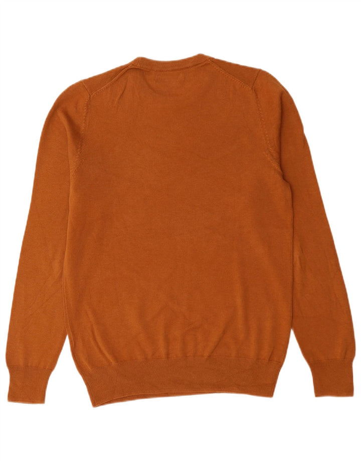 Maglione maglione girocollo da uomo Marks & Spencer piccolo cotone marrone