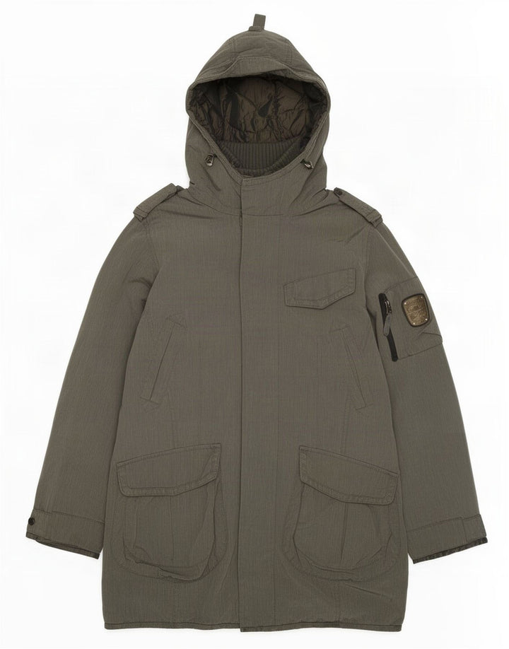Giacca Parka militare con cappuccio da uomo Dekker UK 36 Small Grigio Poliammide