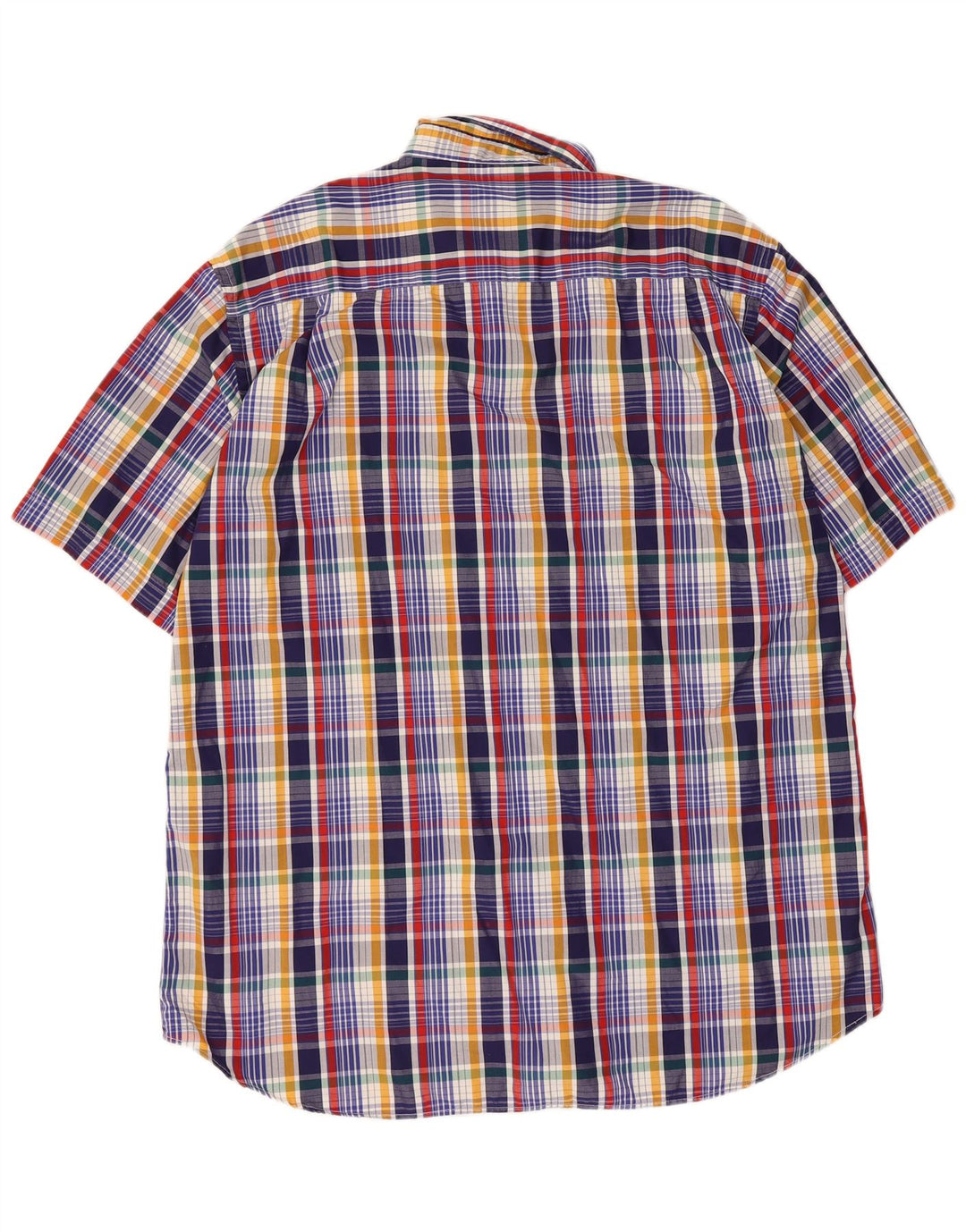 Paul & Shark Camicia da uomo a maniche corte da yachting, grande motivo a quadri multicolore