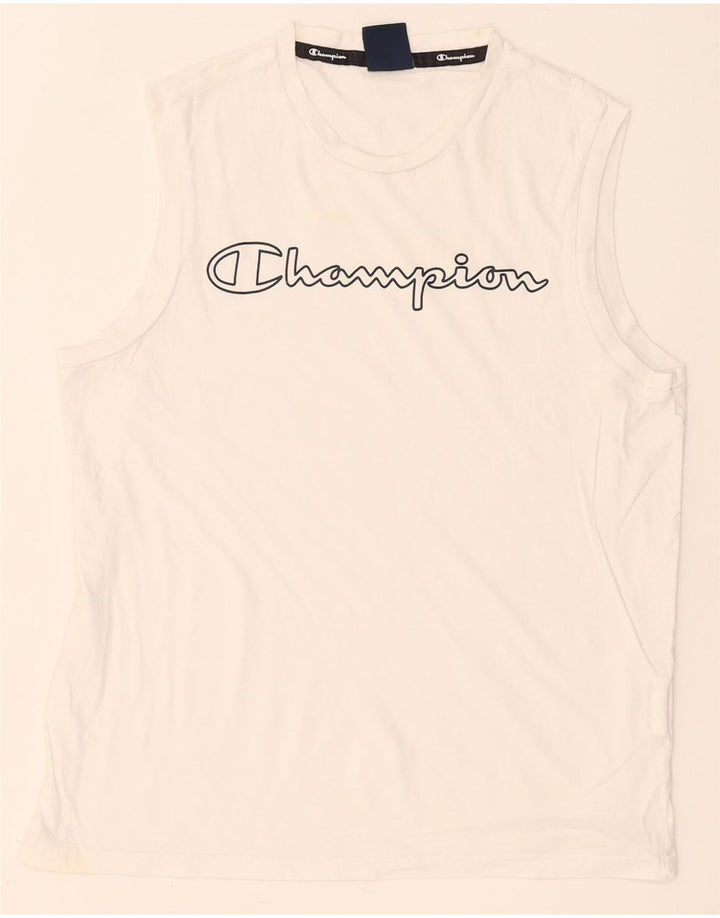 Canotta grafica da uomo Champion in cotone bianco medio
