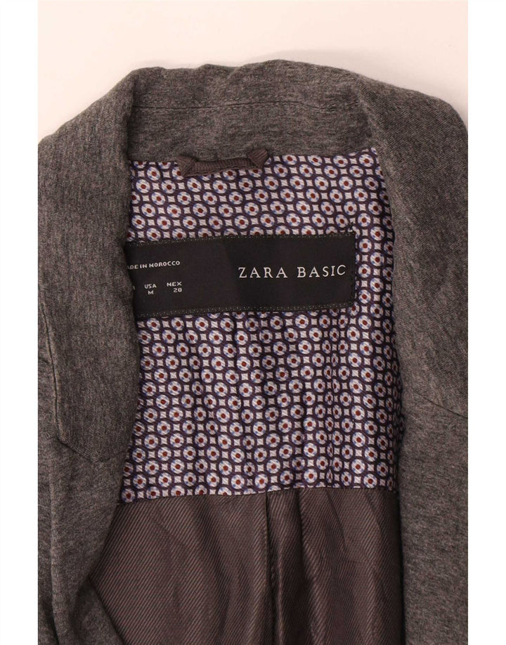 Giacca blazer a 1 bottone da donna Zara UK 14 acetato grigio medio