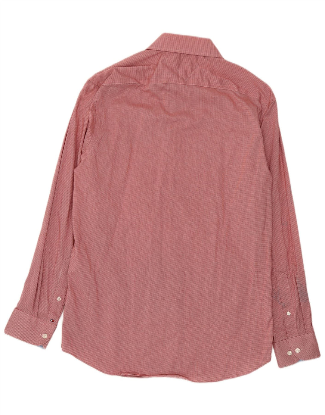 Camicia da uomo Tommy Hilfiger Flex Slim Fit taglia 16 grande pied de poule rosso