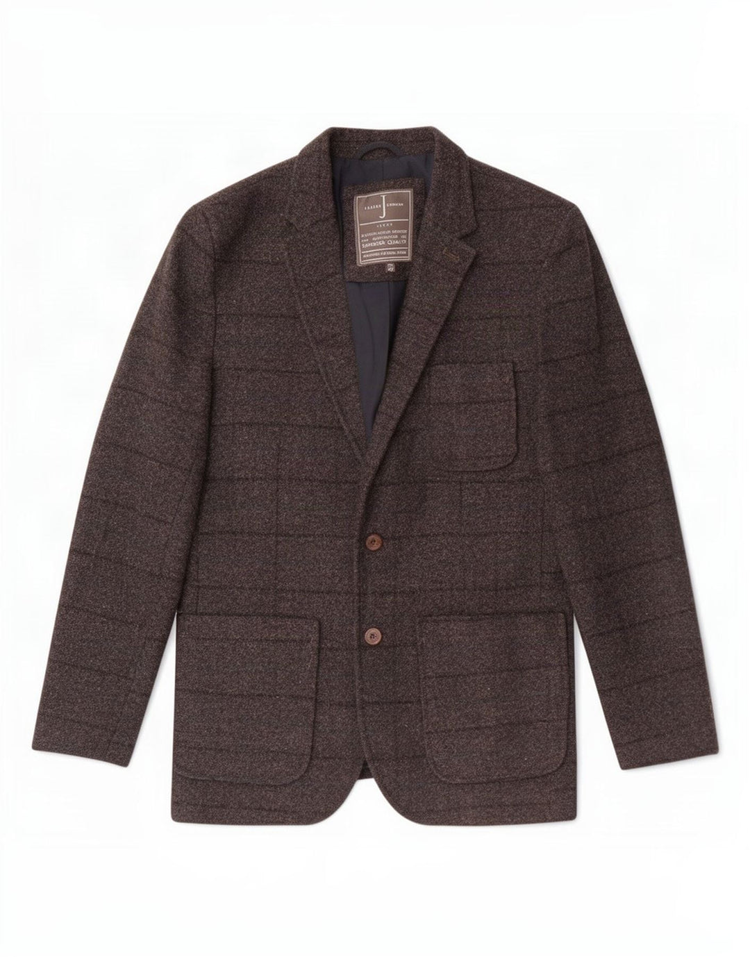 Giacca blazer da uomo a 2 bottoni Jasper Conran UK 40 grande lana a quadri grigi